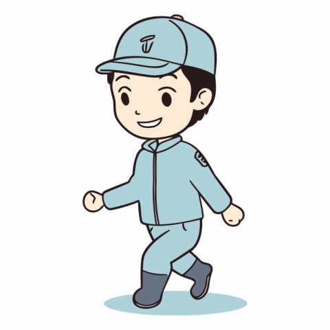 Cartoon character illustration of a young boy wearing a baseball