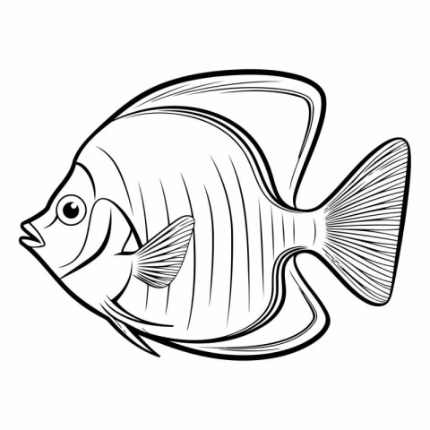 Tropical fish icon. Outline illustration of tropical fish vector