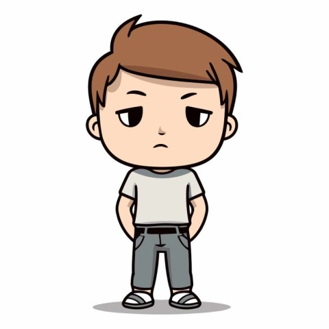 Upset Boy - Cartoon Vector IllustrationÃ¯Â»Â¿