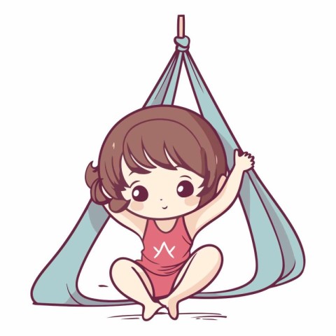 cute little girl sleeping in a hammock.