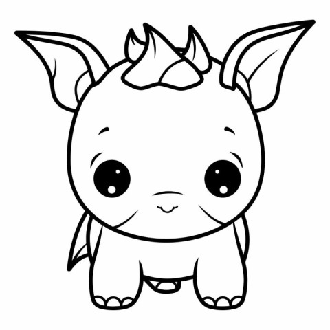 cute little rhinoceros baby cartoon vector illustration graphic