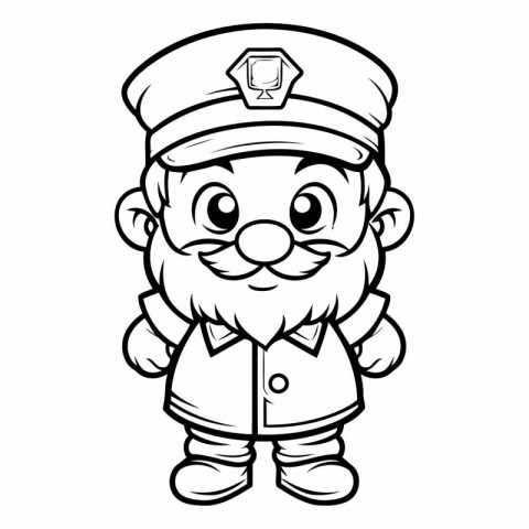 Sailor Captain Cartoon Mascot Character Vector Illustration.