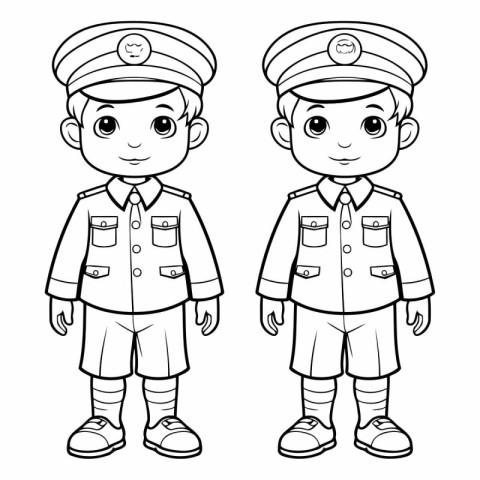 Coloring Page Outline Of Cartoon Police Officer or Policeman Cha