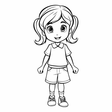 Cute little girl cartoon vector illustration graphic design vect