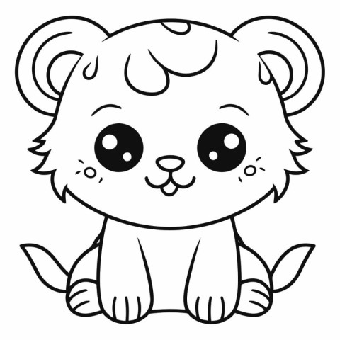 Cute cartoon baby dog for coloring book. page.