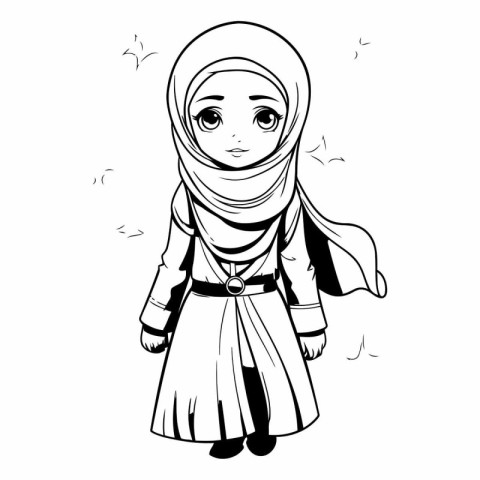 Muslim girl in traditional clothes of a muslim girl in tradition