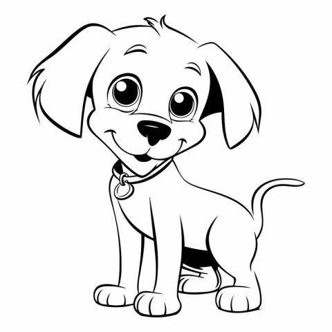 Illustration of a Cute Puppy Dog on a white background