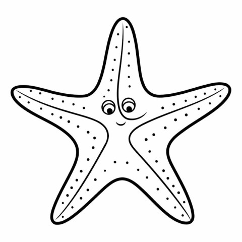 Coloring book for children: cute starfish.