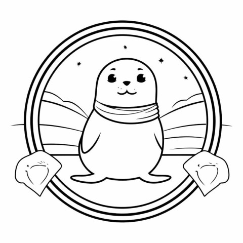 cute seal animal cartoon vector illustration graphic design in b