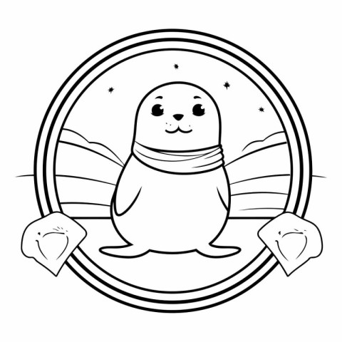 cute seal animal cartoon vector illustration graphic design in b