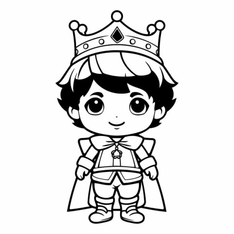 cute little prince boy with crown vector illustration design vec