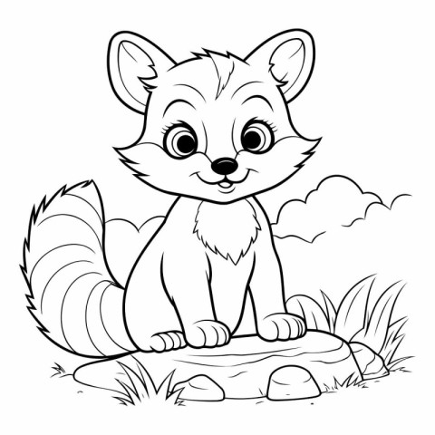 Coloring Page Outline Of a Cute Fox Coloring Book