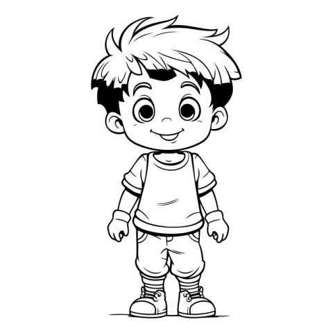 cute little boy cartoon vector illustration graphic design vecto