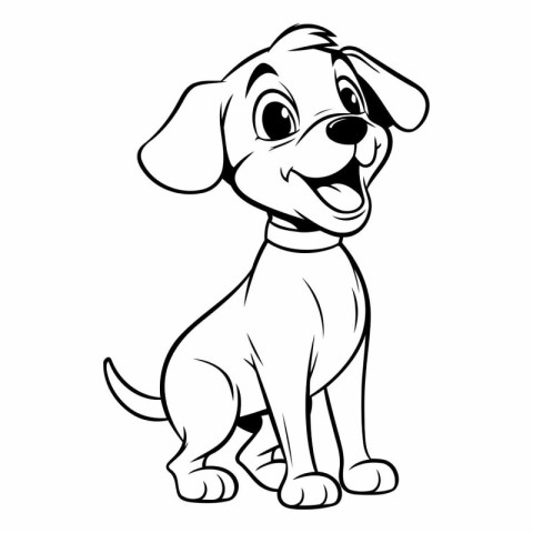 Cute cartoon puppy isolated on a white background.