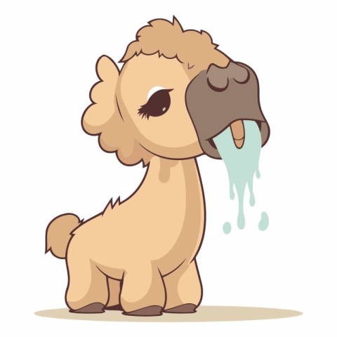 Illustration of a Cute Cartoon Poodle Dog Crying Vector