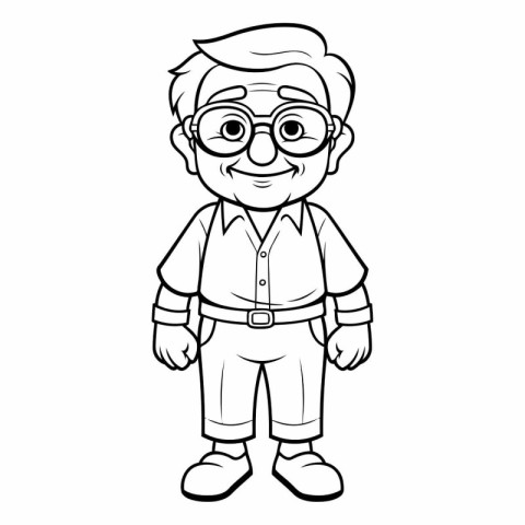 Grandfather Cartoon Mascot Character Vector Illustration. EPS10