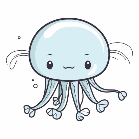 Cute cartoon octopus of a cute sea animal.