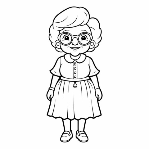 Coloring book for children: little girl in glasses