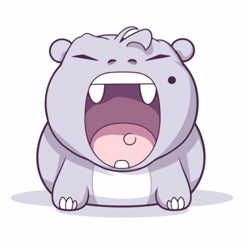 Cartoon hippopotamus of a funny hippo.