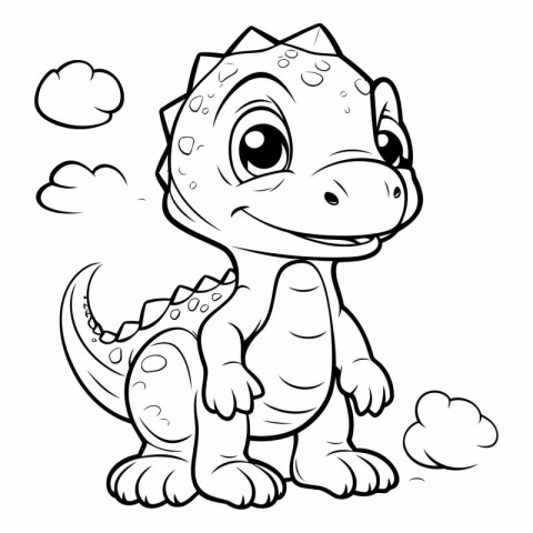 Coloring book for children: Cute dinosaur.