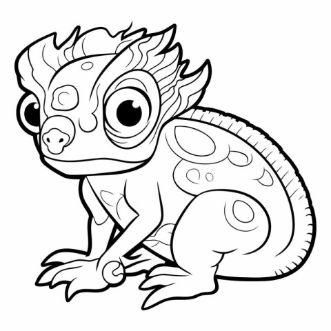 Coloring Page Outline Of a Chameleon - Coloring Book