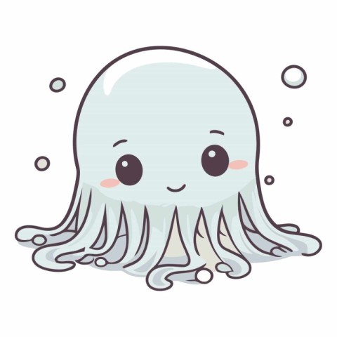 cute jellyfish kawaii cartoon vector illustration graphic design