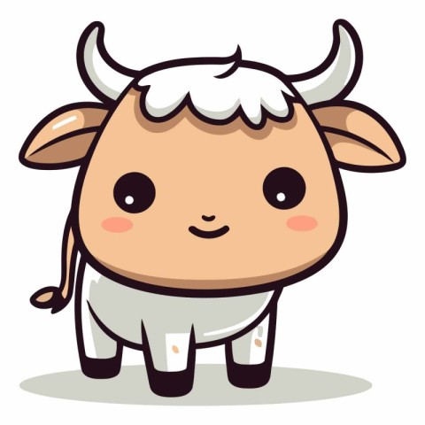 Cute Cow Cartoon Mascot Character Vector Illustration EPS10