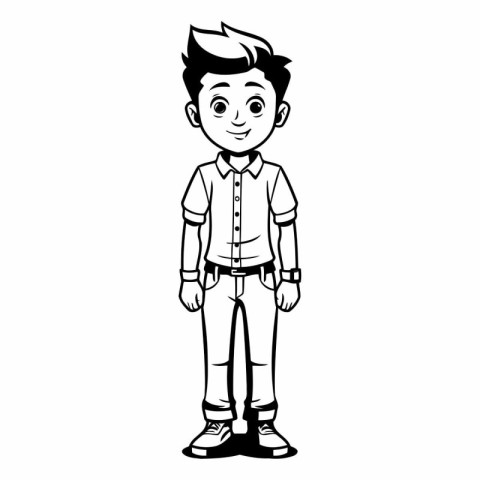 cute boy cartoon isolated vector illustration graphic design vec