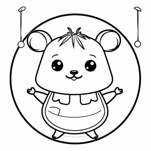 Coloring book for children: hamster. Cartoon style.