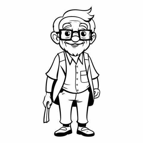 old man with glasses and a pencil in his hand