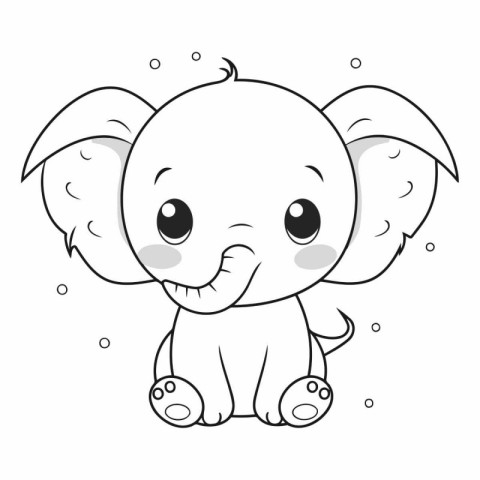 Cute cartoon elephant isolated on a white background.