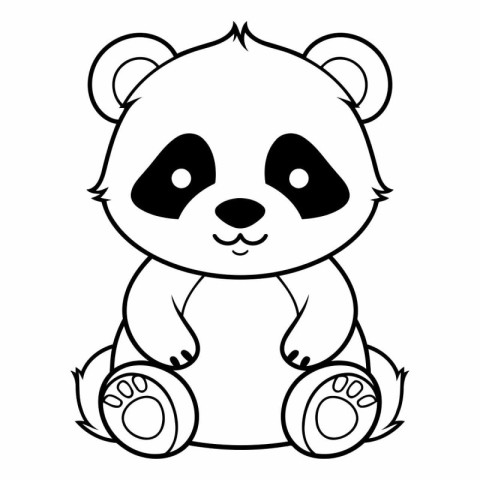 cute panda bear cartoon vector illustration graphic design vecto