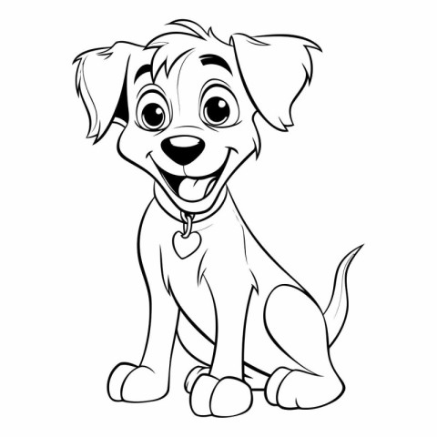 Illustration of a Cute Puppy - Coloring Book for Kids