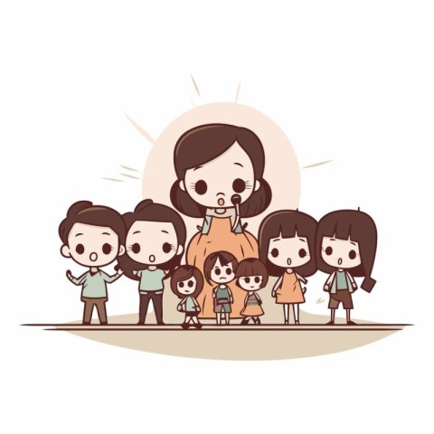 Cute family cartoon design eps10 graphic.