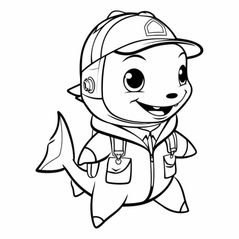 Cartoon Illustration of Cute Little Fisherman Animal Character C