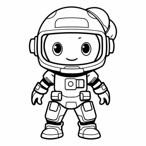 Coloring book for children: astronaut in spacesuit