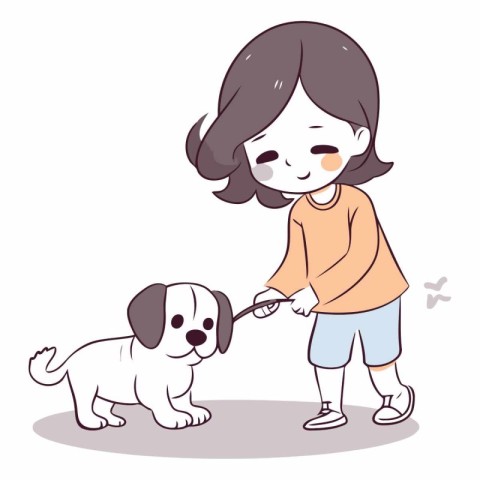 Girl playing with her dog of a girl playing with a dog.