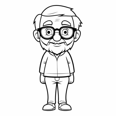 Grandfather Cartoon Mascot Character Vector Illustration. EPS10