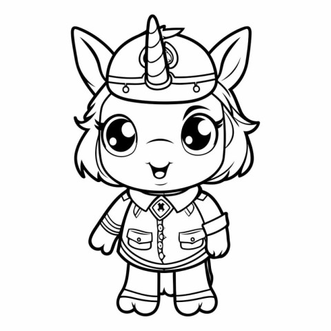 Coloring Page Outline Of Cute Unicorn Fantasy Character Vector I