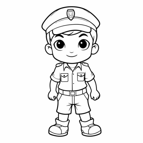 Coloring Page Outline Of Cartoon Police Officer or Policeman Cha