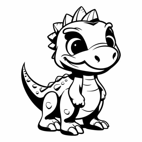 Vector illustration of a cute dinosaur isolated on white backgro