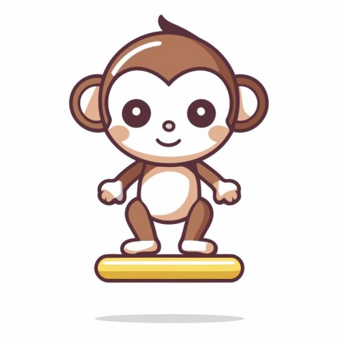 Monkey cartoon character isolated on a white background.