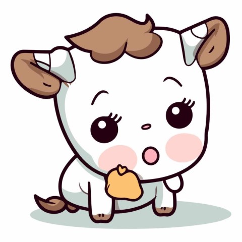 Cute cartoon cow isolated on a white background.