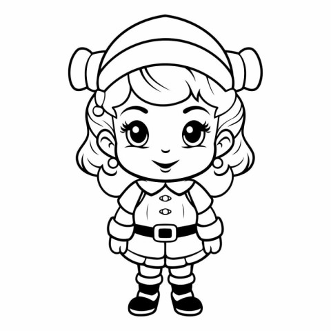 Coloring Page Outline Of Cute Little Elf.