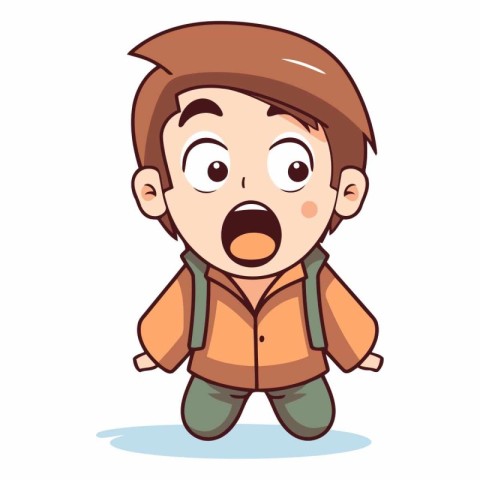 Surprised Boy - Cartoon Vector IllustrationÃ¯Â»Â¿