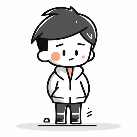 Boy in lab coat. Vector. Cartoon character. Flat design.