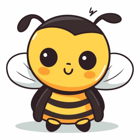 Cute cartoon bee isolated on a white background.