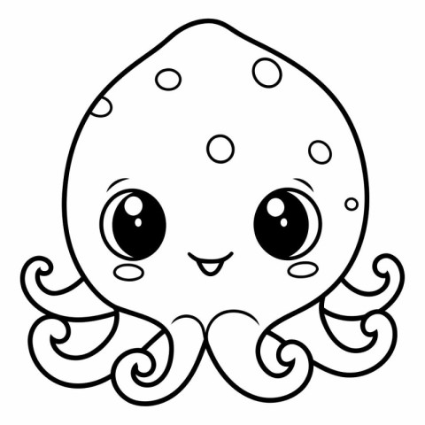 cute octopus kawaii character vector illustartion design