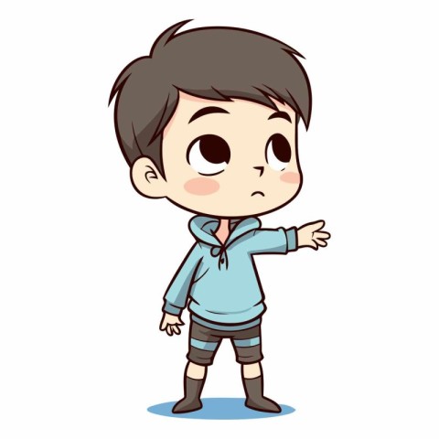 cute little boy cartoon vector graphic art design illustration e