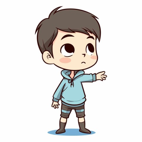 cute little boy cartoon vector graphic art design illustration e